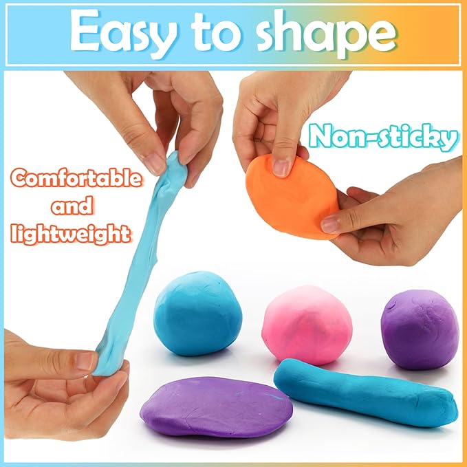 Air Dry Clay Kit 36 Colors,Modeling Clay with 3 Sculpting Tools,Air Dry Ultra Light Clay,DIY Molding Magic Foam Clay Gift for Kids Girls Boys Art Crafts Christmas Birthday Gifts(36 Colors)