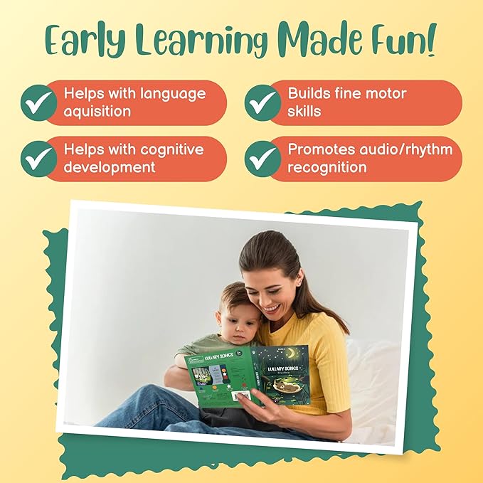 Interactive Sound Book for Toddlers with Nursery Rhyme Songs, Musical Toy, Hush Little Baby, You are My Sunshine, Check Out The Video to Hear The Singer's Voice