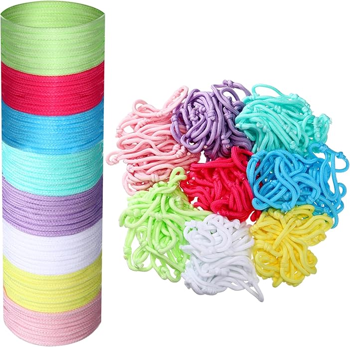 WILLBOND 216 Neon Friendship Bracelets Bulk for Kids Birthday Classroom Student Gift Adjustable Paracord Bracelets Rope Woven Neon Colors Valentine Day Gift Girls Boy Party Favors