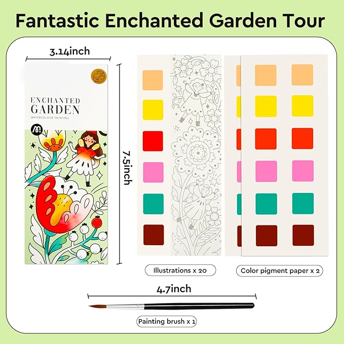 Watercolor Coloring Books for Kids Ages 5-6,8-12,Travel Pocket Water Color Paint Set for Toddlers Party Birthday Thank You Exchange Gift Art and Craft Easter Basket Stuffers for Toddlers