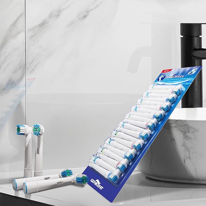 Replacement Toothbrush Heads Compatible with Oral-B Braun, 20 Pcs Professional Electric Brush Heads for Oral B Replacement Heads Refill Pro 500/1000/1500/3000/3757/5000/7000/7500/8000