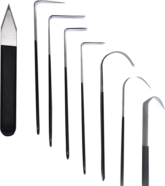 YaeTek 8 Pack Pottery Tools Stainless Steel, 8 Styles Carving Shaping Knives Craft Trimming Clay Sculpture Hand Tools Artist Ceramic Tools Set for Carving, Sculpting, Shaping, Modeling