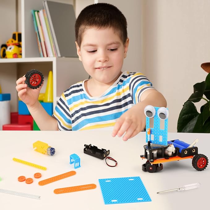 STEM Science Kits for Kids 5-7 8-12, Robotics Robot Building Car Kit STEM Toys for Boys Robots Craft 5-8 6-8, Science Activities Experiment Engineering Project Electronics 5 6 7 8 Year Old Boy Gifts