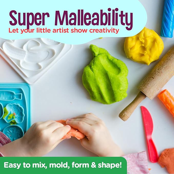 Hygloss Play Modeling Dough - Green Dough Unscented - Safe & Non-Toxic for Kids Arts & Crafts - Party Favors - Classroom Supplies - 1lb