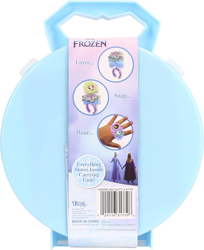 Tara Toys Disney Frozen Snap N' Wear Activity Rings Set, DIY Jewellery Kit for Kids, 3+ Years