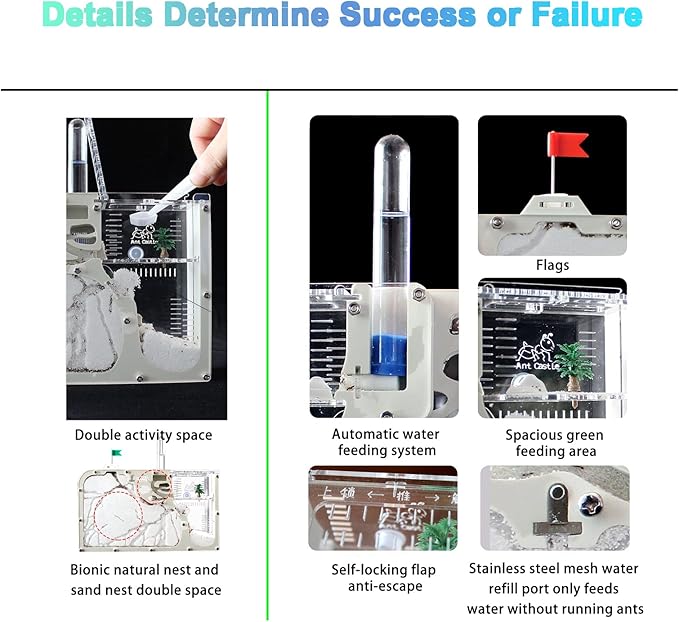 Sand Ant Farm Castle for Kids,Large Ant Habitat to Study Insect Behavior,Ant Colony Ecosystem Science Educational Gift for Classroom