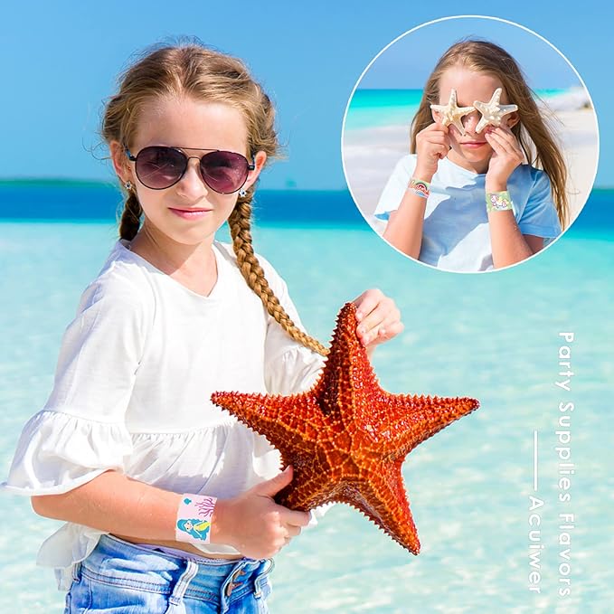 Viicoor Slap Bracelets 48PCS Unicorn Mermaids Snap Bracelet Wrisrtband for Party Favors Basket Bag Filler School Prizes Birthday Exchanging Gifts Bulk (19-Mermaids and Unicorns-48PCS)