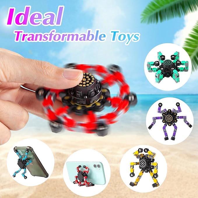 Transformable Fidget Spinners for Kids and Adults Stress Relief Sensory Toys for Boys and Girls Fingertip Gyros for ADHD Autism for Kids Gifts