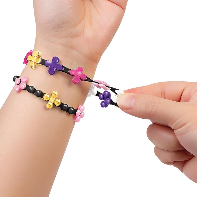Make It Real: LinXo Popstar Chic Design Jewelry Set - 186pcs, DIY 5 Flexible Bracelets, Design-Build-Rebuild, Craft Activity Kit, Girls & Kids Ages 6+