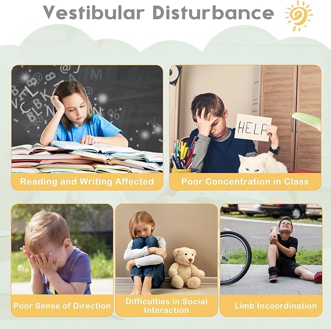 BABAMU Autism Kids Swivel Chair,Sit and Spin Chair for Kids,ADHD Sensory Integration Therapy,Training Body Coordination,Wobble Disk for Toddlers,Improve Focus,Metal Base Non Slip Safer(Green)