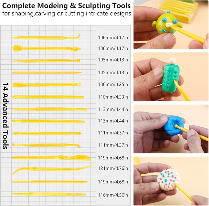 CiaraQ Polymer Clay Kit, Oven Bake Modeling Clay with Sculpting Tools, 86 Colors, 5.31 lb