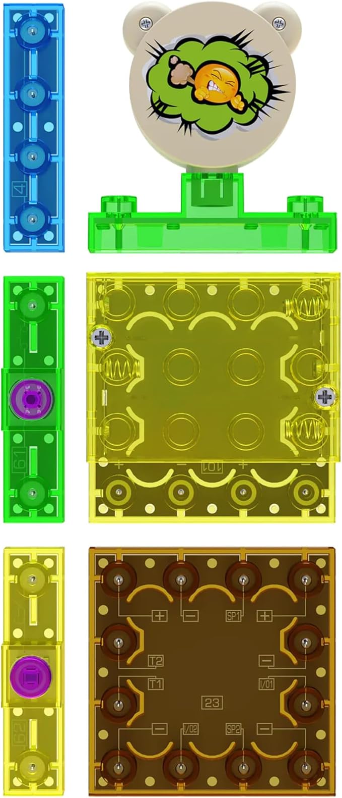 E-Blox Building Blocks STEM Circuit Kit, Build Your Own Burp & Fart Machine, Add Funny Sounds to Brick & Structure Science Projects, Birthday & Gag Gift, Boys, Girls, 5+