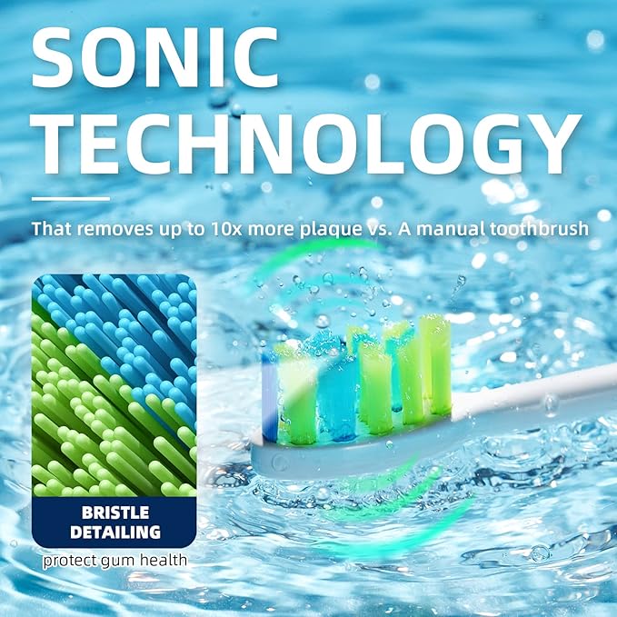 7AM2M Sonic Electric Toothbrush for Adults and Kids with 8 Brush Heads and Travel Case,5 Modes with 2 Minutes Build in Smart Timer, One Charge Use for 90 Days, Rechargeable Toothbrushes(Pink)