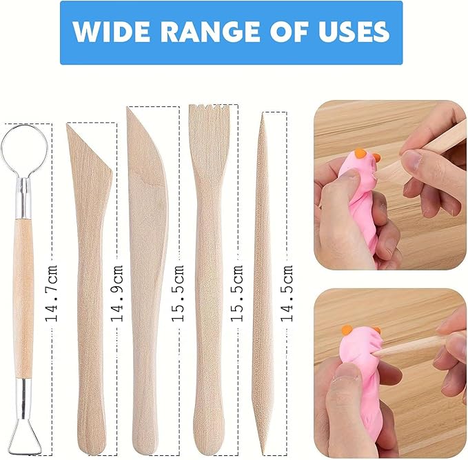 Diulazin 27-Piece Pottery Tool Set - Polymer Clay Sculpting Kit for Kids and Adults - Ideal for Pottery Craft, Dotting, Carving, Drawing, and Modeling