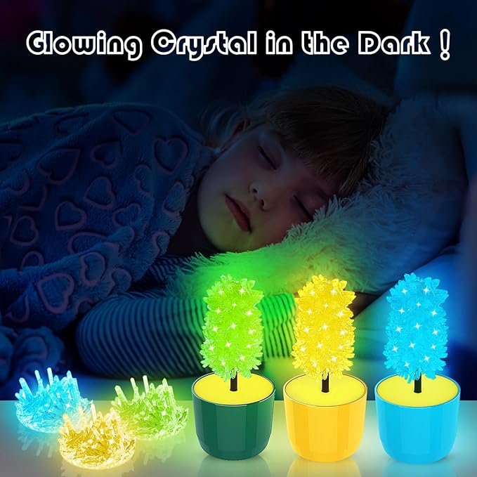 sdaymol Glowing Crystal Growing Kit, Science Kits for Kids Age 8-12, DIY Educational Science Experiments Lab Toys - STEM Projects Toys for Kids & Teen Boys/Girls Arts & Crafts Kits Ages 6 7 8 9 10 12