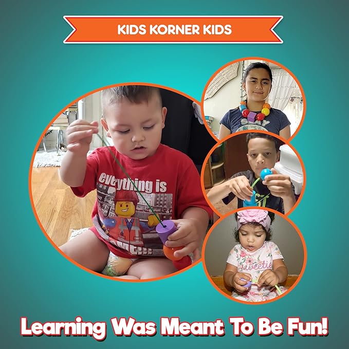 Jumbo Lacing Beads for Kids - Montessori Toddler Games and Educational Toys - Rainbow Matching Game and Stringing Bead Set with Toy Storage and Learning Activities eBook