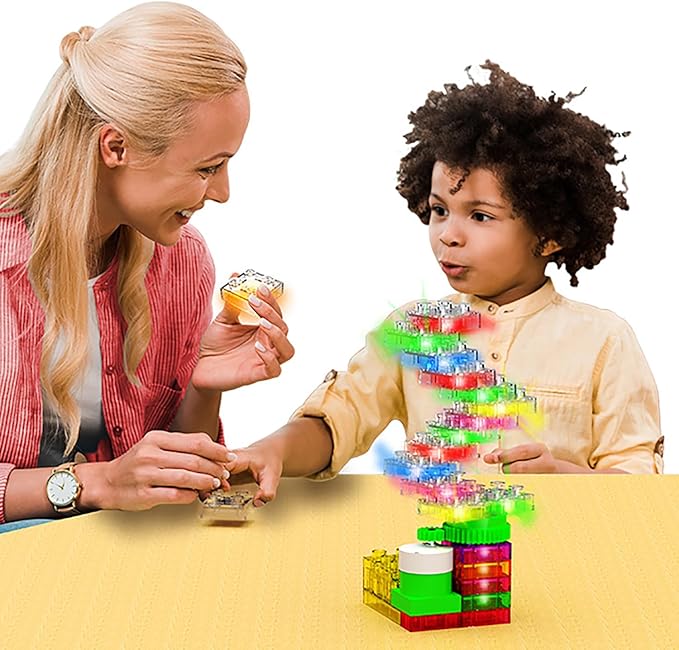 E-Blox Building Blocks STEM Circuit Kit, Build Your Own Lights ‘N Motion, Light & Rotating Capabilities, Infinite Science Creations, Birthday Gift, Boys, Girls, 5+