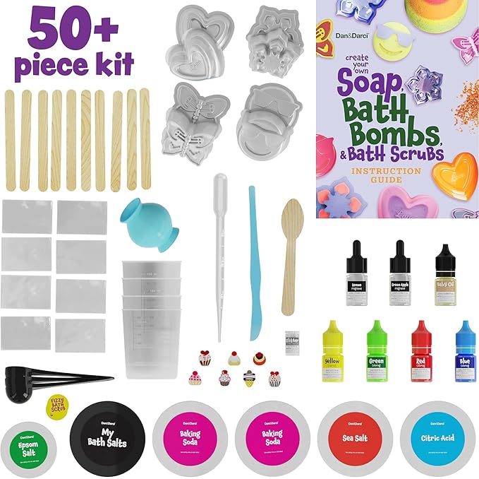 Dan&Darci Soap & Bath Bomb Making Kit for Kids, 3-in-1 Spa Science Kits, Easter Craft Gifts for Girls & Boys Age 6-12 Year Old Girl Crafts: DIY Experiment Toys, Gift for Kid Ages