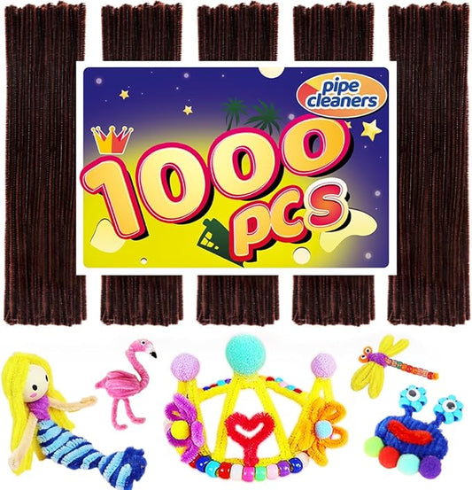 Pipe Cleaners, Pipe Cleaners Craft, Arts and Crafts, Crafts, Craft Supplies, Art Supplies (1000 Brown Pipe Cleaners)…