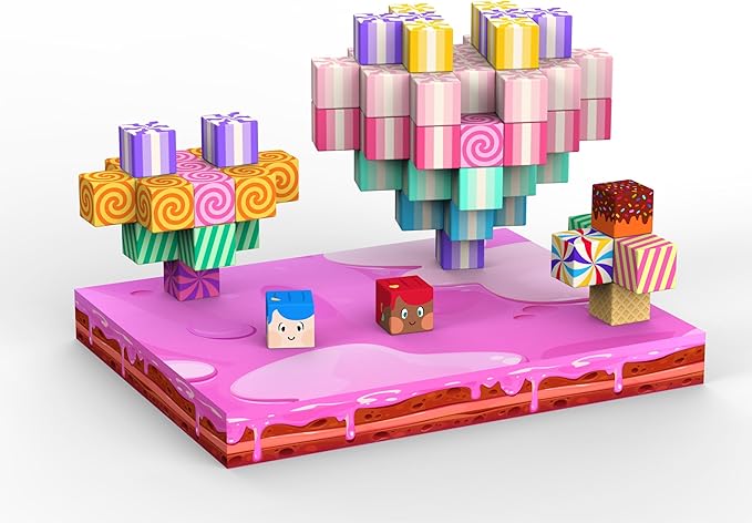 Magnetic Blocks Candy Land Edtion, Magnetic Tiles Building Blocks Boys & Girls Toys Age 3-5 4-8 5-7 Sensory Gift for Kids,Magnets Cubes,Upgraded STEM Gift 1.2 Inches