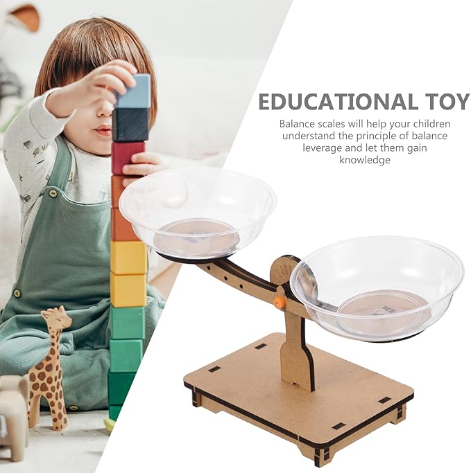 ULTECHNOVO Students Game Wood Math D Materials Kids Educational Puzzle Toddler Scale Balancing Preschool DIY Balance Measurement Montessori Learning Children Experiment Funny Science Lever