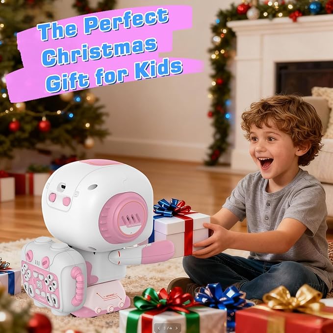 Robot Toy for Kids,Remote Control Robots with Smart Interactive Dancing, Programmable Toy, Rechargeable Robots Toys for Age 3-8 Year Old Girls Christmas Birthday Gift Present Pink
