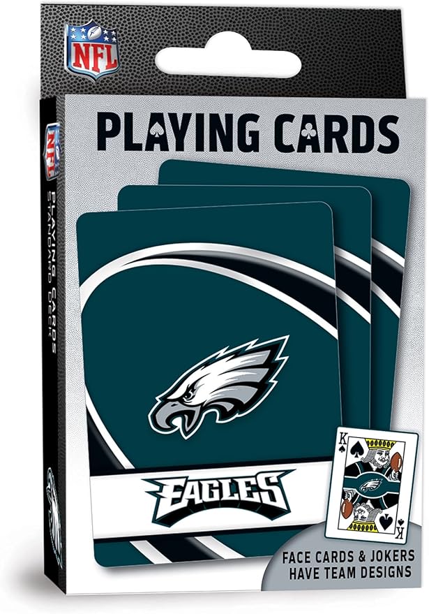 MasterPieces - NFL Playing Cards, Officially Licensed Philadelphia Eagles Football Deck, Family Games for Adults and Kids, Standard Index