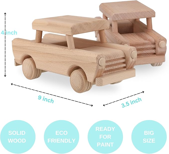 Wooden Car Trabant - DIY Wooden Cars - Toy Car for Kids & Adults - Handmade Wooden Toys - Preschool Learning Activities - Toddler Car - Educational Toys - Solid Wood