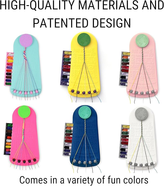 Choose Friendship My Friendship Bracelet Maker, 20 Pre-Cut Threads (Craft Kit/Kids Jewelry Kit) - Blush Pink