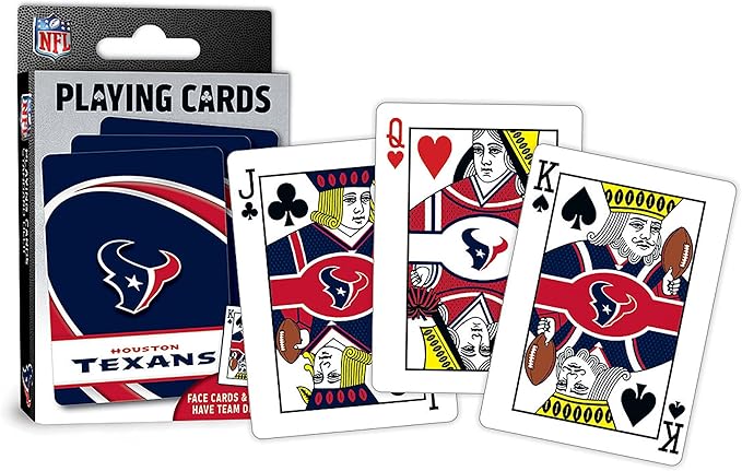 MasterPieces - NFL Playing Cards, Officially Licensed Houston Texans Football Deck, Family Games for Adults and Kids, Standard Index