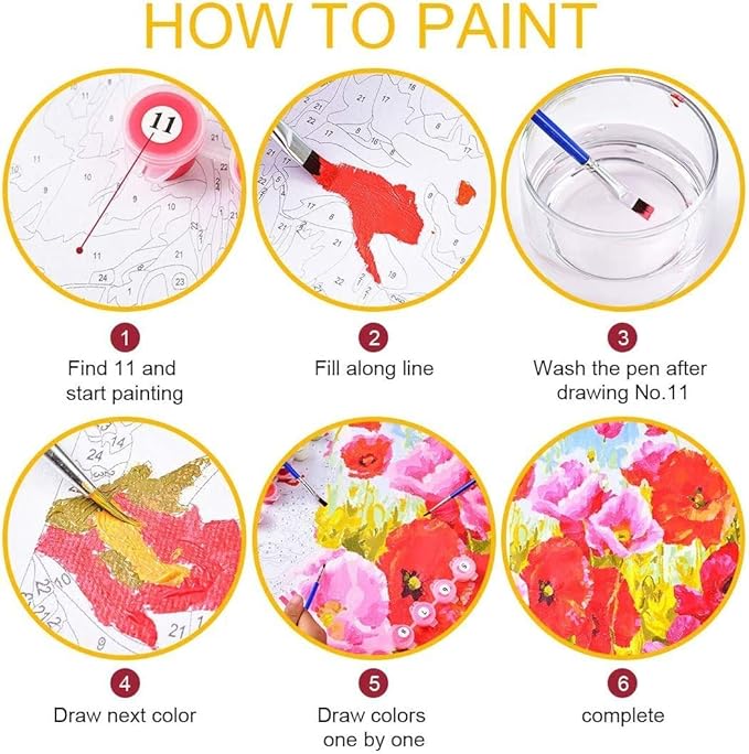 Paint by Numbers for Adults & Kids,DIY Oil Painting Kit – 12” x 16” Dog and Bubbles Pattern with Wooden Easel