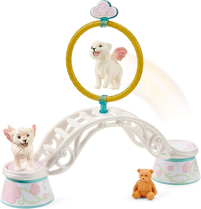 Schleich bayala, Mythical Creature Toys for Kids, Winged Baby Lion Training 9-piece Playset, Ages 5+