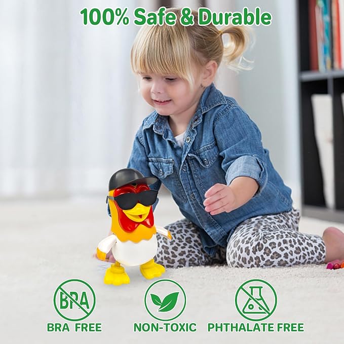 TOYMAKER La Granja de Zenon Black Hats Bartolito Chicken Baby Toys Dancing Toddlers Toys,Music Kids Interactive Early Learning Educational Toys for 1 2 3 4 Year Old Boys Girls Birthday and Christmas