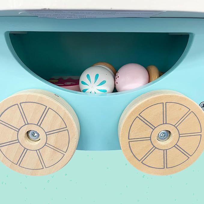 Wooden Ice Cream Truck Toy Playset with Ice Cream Toys,Ice Cream Cart Toys for Toddlers and Kids 3-7,Learning Toys for Boys & Girls, Daycare/Preschool Educational Toys,Pretend Play Toys