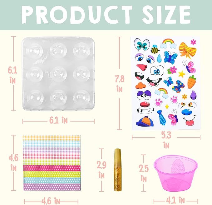 Klever 41 Pcs Easter Egg Decorating DIY Kit with Dye Tablets and Easter Stickers, Coloring Dyeing Set for Kids Theme Party, Egg Hunt Creativity Activity