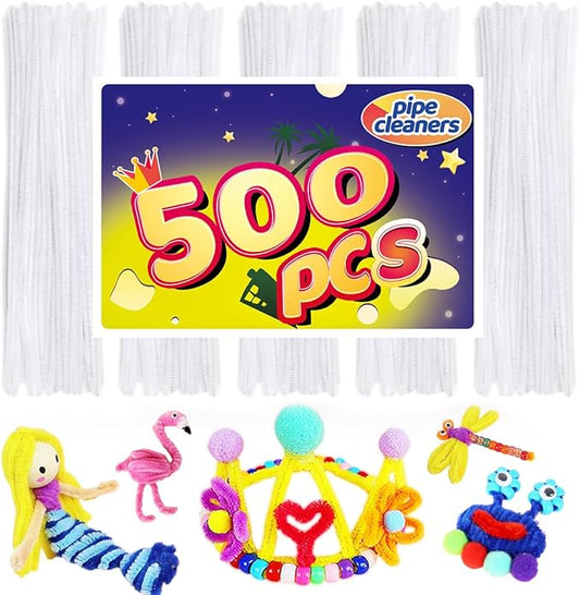 Pipe Cleaners, Pipe Cleaners Craft, Arts and Crafts, Crafts, Craft Supplies, Art Supplies (500 White Pipe Cleaners)…