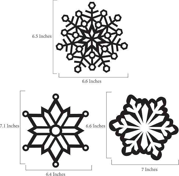 VHALE Suncatchers Craft 3 Sets (9 Cutouts) w Tissue Papers Stained Glass Effect Paper Sun Catcher Kit, Window Art, Classroom Crafts, Creative Art Projects, Kids Party Favors (Snowflake)
