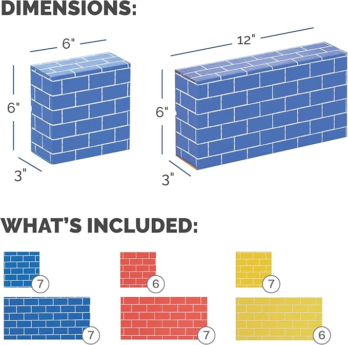 Bankers Box at Play Cardboard Building Blocks, 40 Pack, Large and Medium Montessori Toy Blocks for Kids and Families