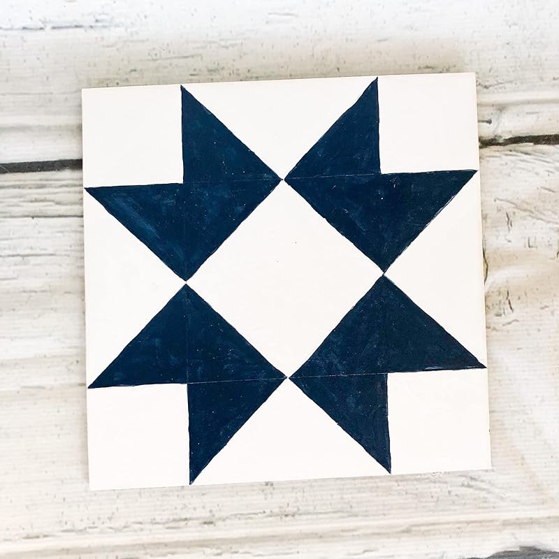 Unfinished Barn Quilt Square Wooden Sign, Country Decor Canvas Quilts Blocks (15 inches, HST Square)