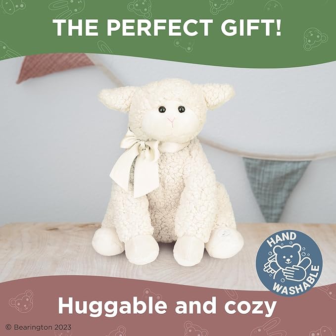 Bearington Baby Blessings Lullaby Musical Lamb White Plush Stuffed Animal, Adorable, Soft and Cuddly, Great Gift for Kids of All Ages, Birthdays, Holidays and Special Occasions Like Easter, 12 inches