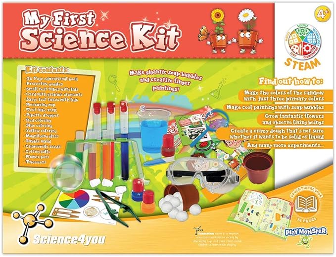 Science4you - My First Science Kit - 26 Experiments to Introduce Children to Science - Fun, Education Activity for Kids Ages 4+
