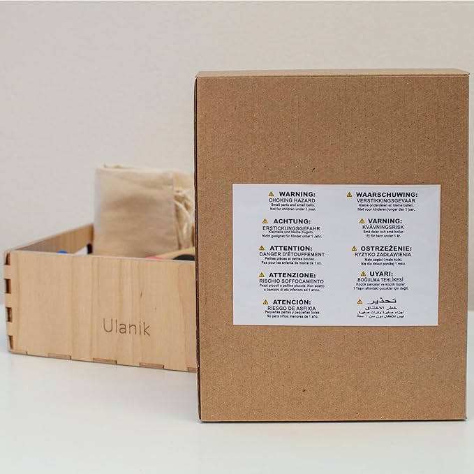 Ulanik Balls on Plates Toddler Montessori Toys for 1+ Year Old Kids Wooden Matching Game for Learning Color Sorting and Counting — 12 Balls, 1.18 in