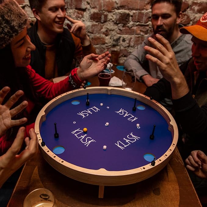 KLASK: The Magnetic Award-Winning Party Game of Skill - for Kids and Adults of All Ages That’s Half Foosball, Half Air Hockey