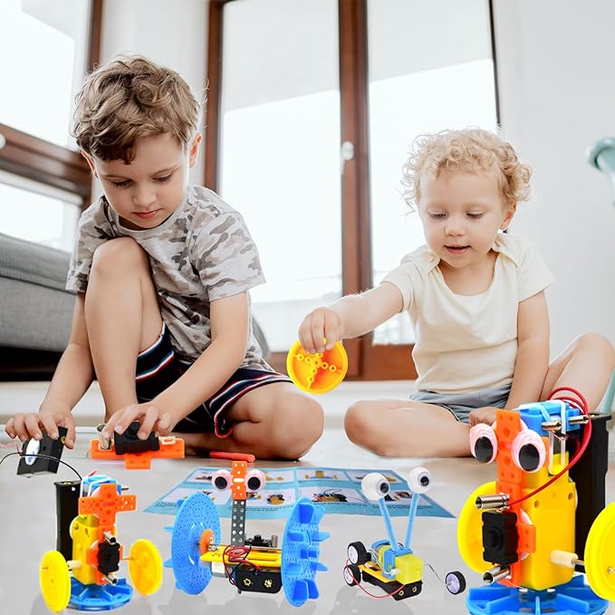 STEM Robotics Kit - Educational Science Kits 6 Sets - Hands-On STEM Projects for Kids 6-8 - STEM Toys for Boy Girl 6 7 8 9 10 11+ DIY Engineering Build Robot Building Kits Science Experiments for Kids