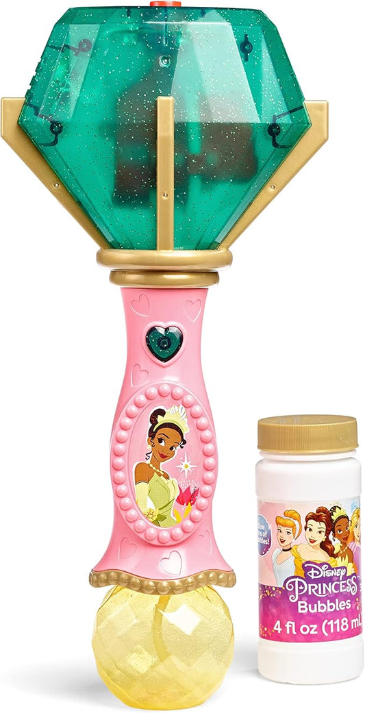 Little Kids Disney Princess and The Frog Tiana Light and Sound Musical Bubble Wand, Includes Bubble Solution, Multi (20522)
