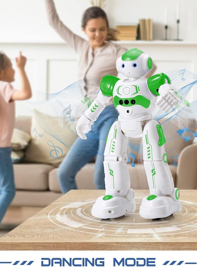 KingsDragon RC Robot Toys for Kids, Gesture & Sensing Remote Control Robot for Age 4 5 6 7 8 Year Old Boys Girls Birthday Present (Green)