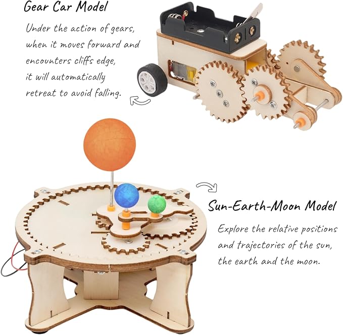 STEM Toys for Kids Ages 8-12, Wood Crafts Building Kits for Boys 6-8, Science Experiment Projects by Wooden 3D Puzzles Engineering Model Kit for 7+ 8 9 10 12 14 Years Old