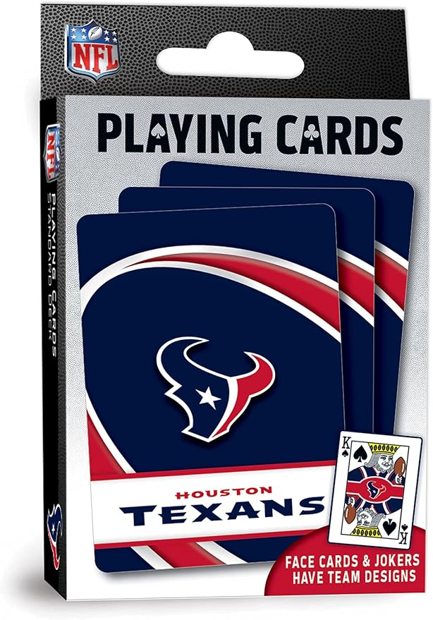 MasterPieces - NFL Playing Cards, Officially Licensed Houston Texans Football Deck, Family Games for Adults and Kids, Standard Index