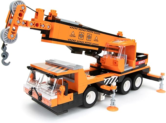 Mobile Crane Building Block Set (475pcs) and Construction Tower Crane. Two Building Kits in one Set! Toy Blocks Suitable for Boys and Girls.