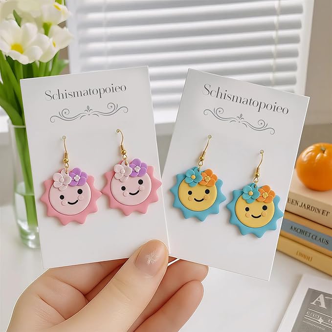 Teacher's Day & Graduation Season Polymer Clay Cutters Set - 8Pcs Sun Book Apple Pencil Bow Earring Molds for Jewelry Making, Perfect Gifts for Teachers & Students